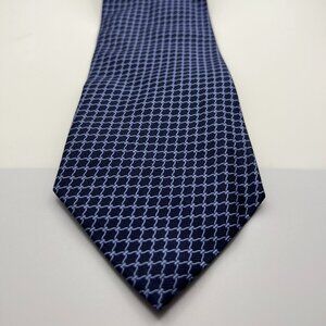 Lands’ End Men’s Silk Tie – Blue Knotted Design 100% Silk Necktie Made in USA